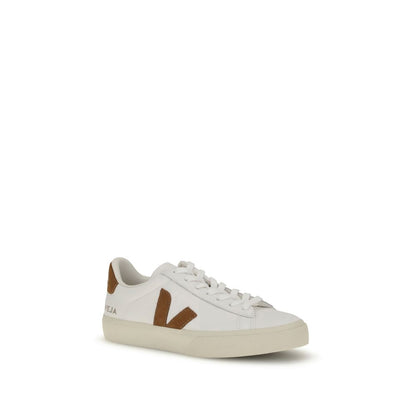 Veja White Leather Low Top Sneakers with logo, rounded toe, lace-up, flat sole; made from organic leather and rubber sole.