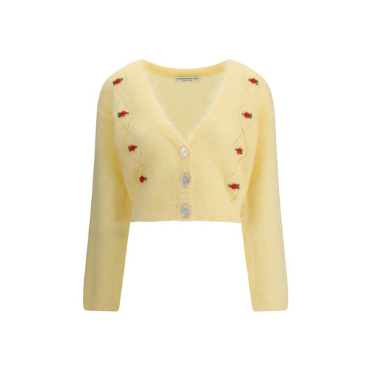 Alessandra Rich Yellow Mohair Cardigan