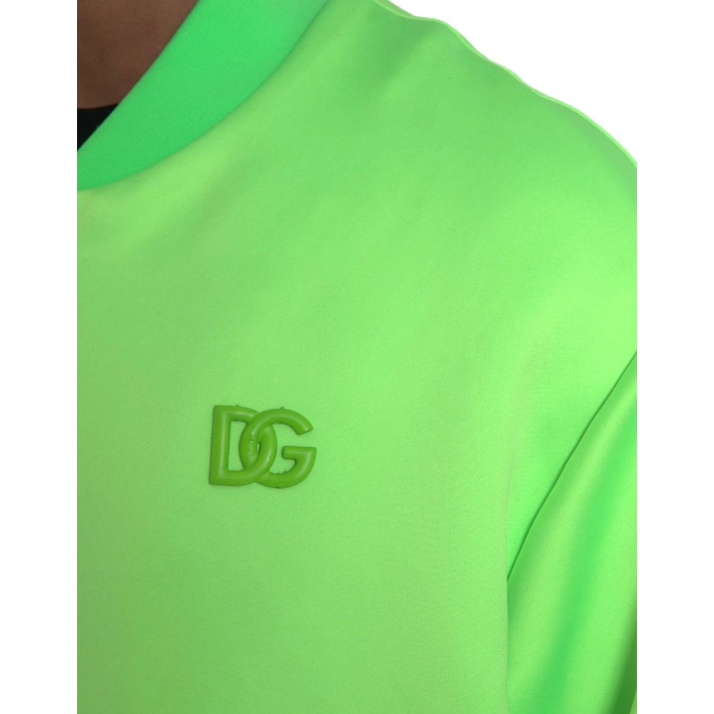 Dolce & Gabbana Neon Green Polyester Long Sleeves Men Bomber Jacket