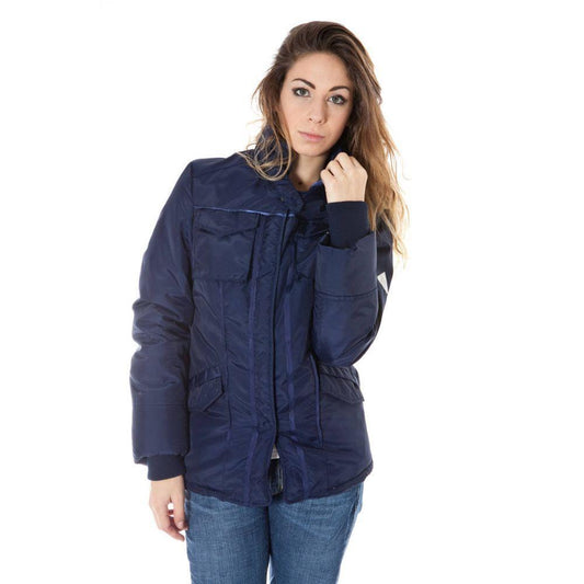 ENRICO COVERI Blue Nylon Jackets & Coat