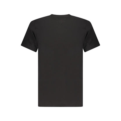 Tommy Hilfiger Black Cotton Men T-Shirt, eco-friendly fashion with crew neck and branding for stylish looks.