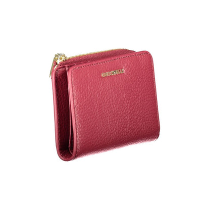 Coccinelle Purple Leather Women Wallet with elegant radiant exterior, featuring a secure coin purse and three compartments for organization.