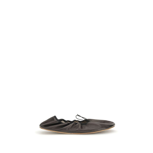 The Row Rounded Ballerinas TH-F1637N66BLK-EU40/US10