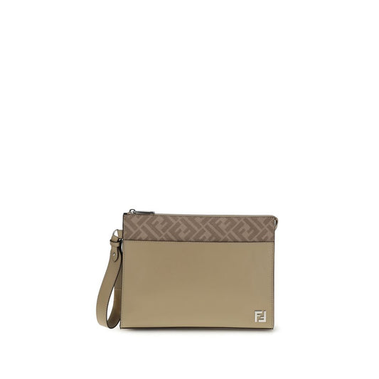 Fendi Leather and FF canvas Clutch FE7VA491AV83F19VEBB