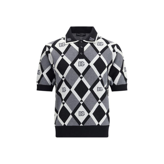 Dolce & Gabbana Diamond knit Polo Sweater DO-GXZ15TJDVC9N0031-IT48 | M