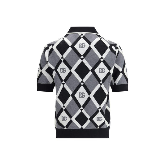 Dolce & Gabbana Diamond knit Polo Sweater DO-GXZ15TJDVC9N0031-IT48 | M