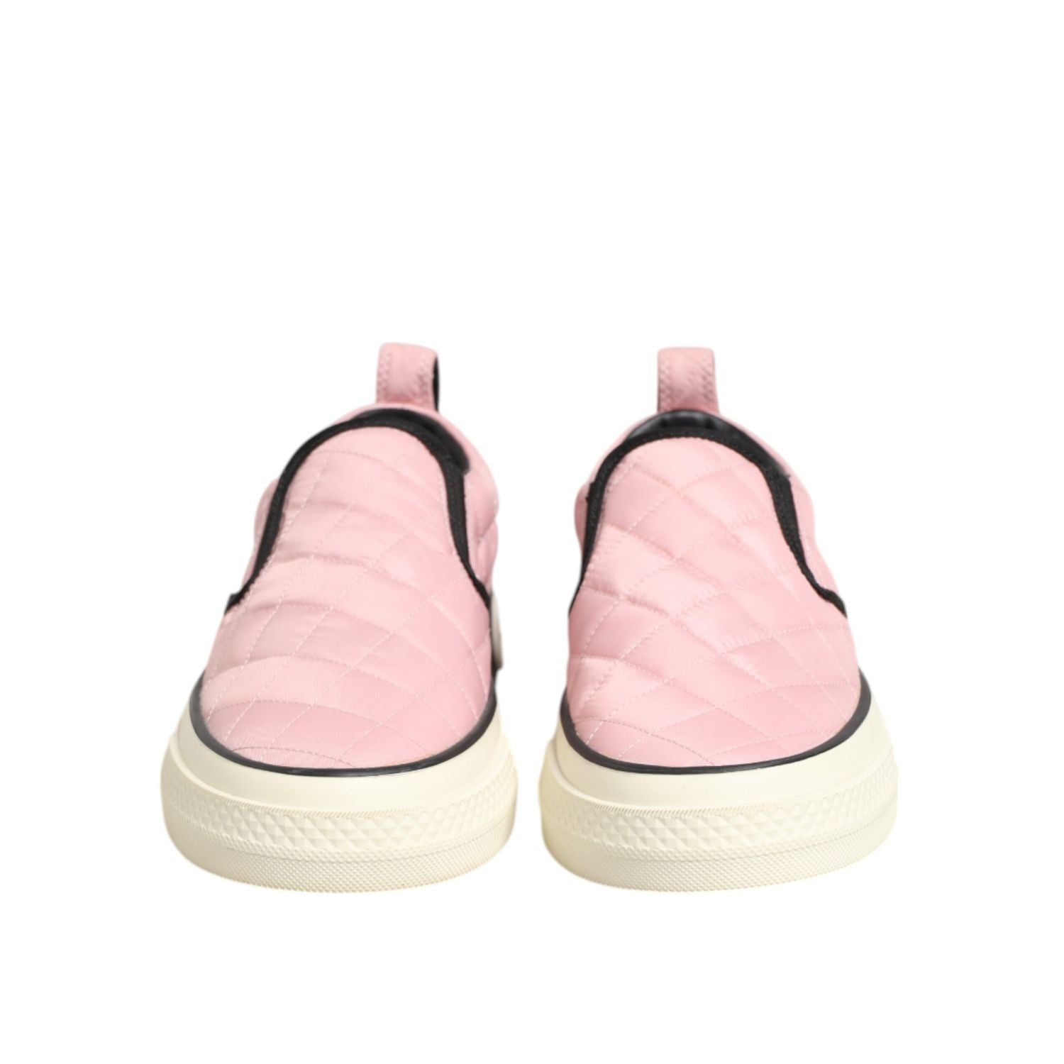 Dolce & Gabbana Pink Quilted Nylon Slip-On Sneaker Shoes
