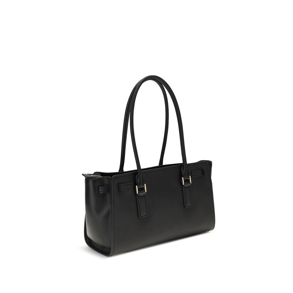 Front view with bag zipped and handles upright.