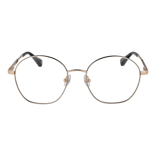 Christian Lacroix Beige Women Glasses Frame, round stainless steel full-rim, demo lenses, 53mm width, elegant design, no extra protection.