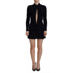 Dsquared² Black Viscose Long Sleeves Cut Out Mini Dress