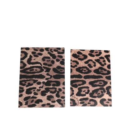 Dolce & Gabbana Multicolor Leopard Print Envelope Paper Post Card Holder