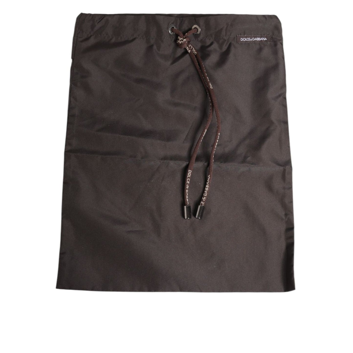 Dolce & Gabbana Brown Polyester Logo Elastic Waistband Swimwear