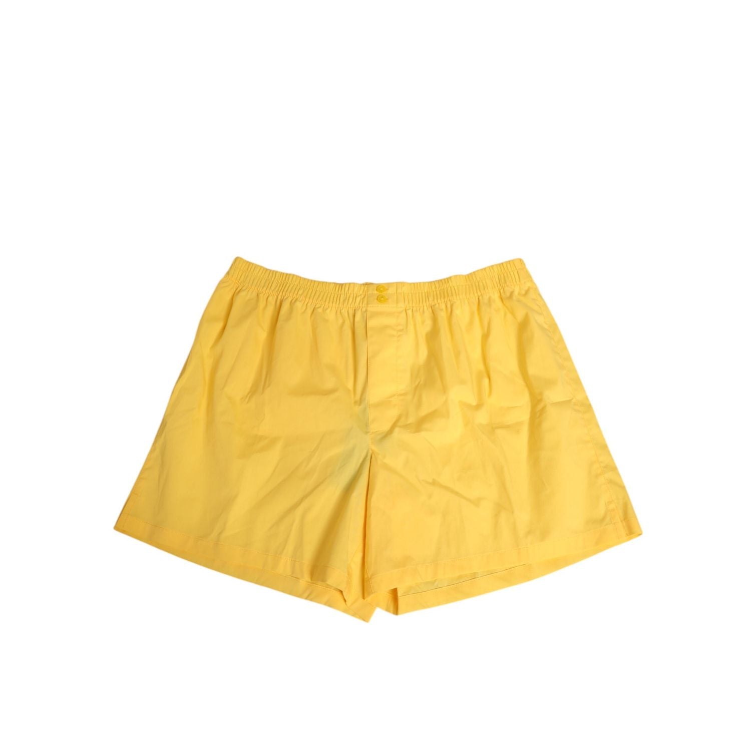 Dolce & Gabbana Yellow Cotton Elastic Waistband Short Swimwear