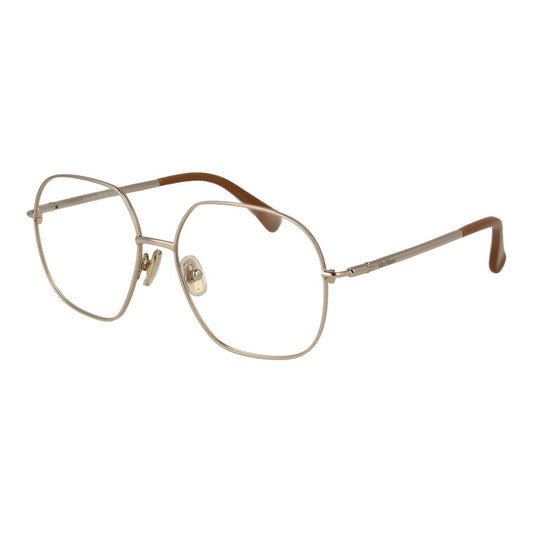 Max Mara Gold Women Glasses Frame in metal with rectangle full-rim, 100% UVA&UVB protection, demo lenses, size 55-16-135.