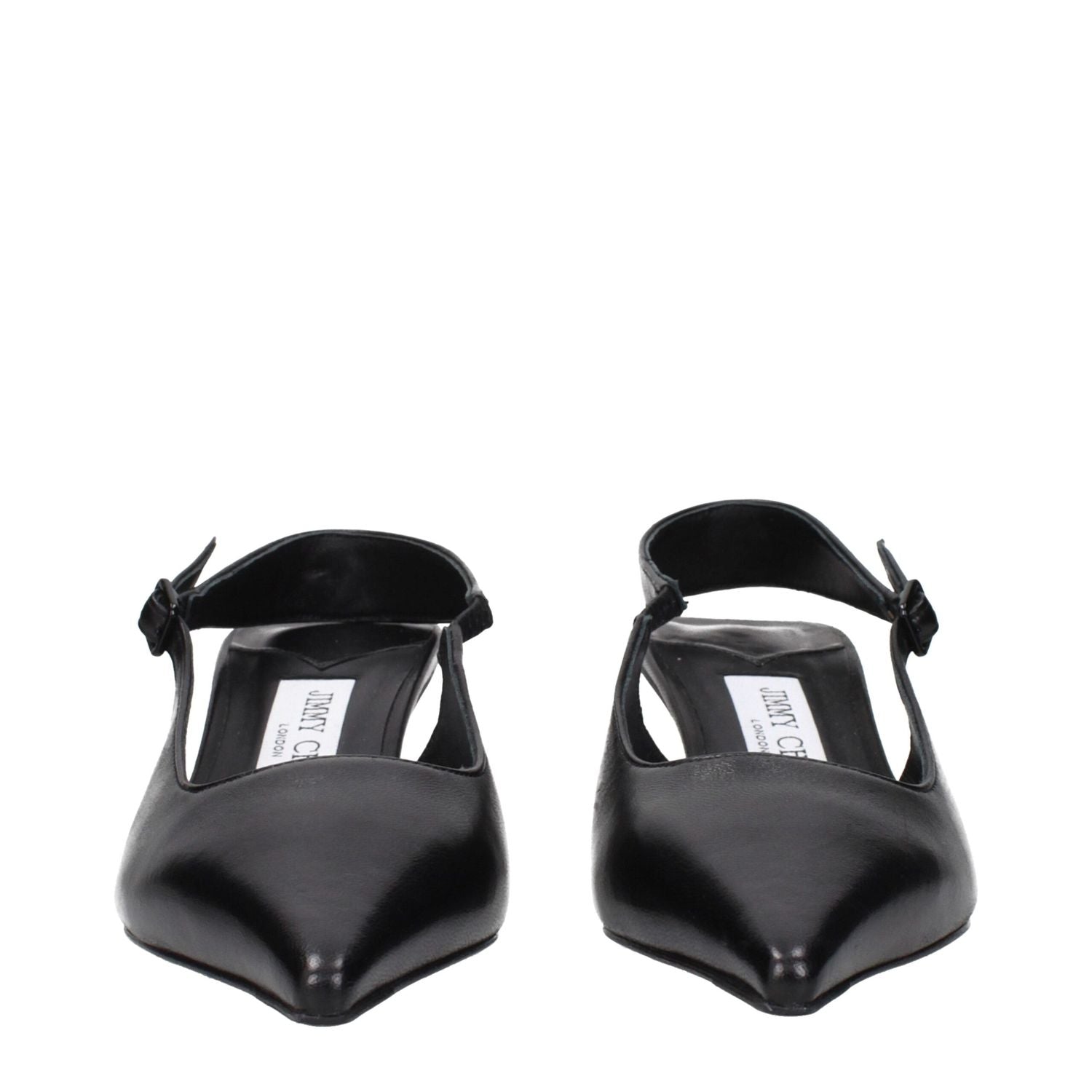 Jimmy Choo Black Leather Flat Sandals
