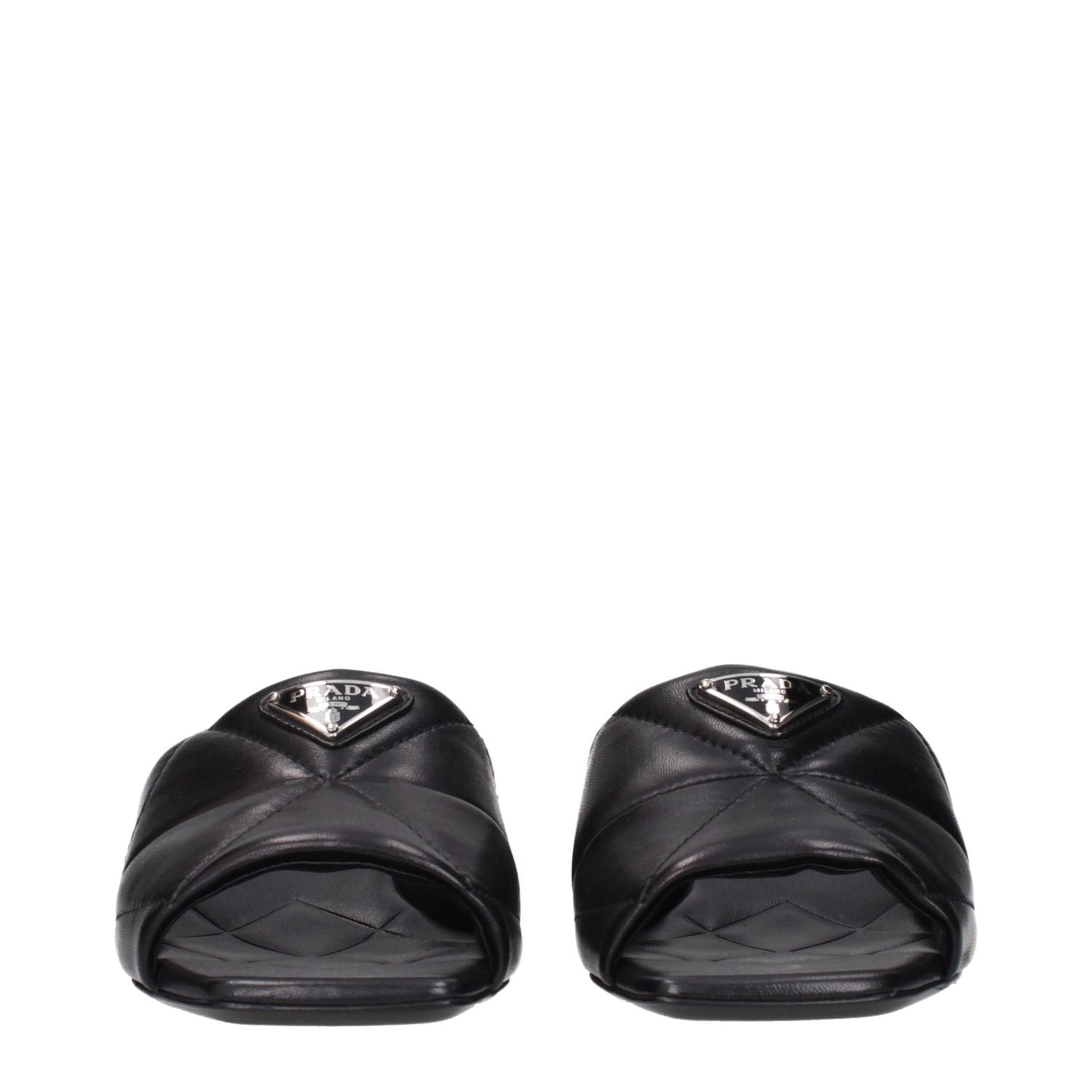 Prada Black Leather Sandals
