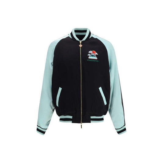 Casablanca Two-tone satin bomber Jacket CA-MPF25JK38301BLACK-L