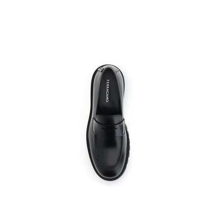 Ferragamo Black Calf Leather Bos Taurus Slip-On Loafers 1728,72470364320,Black,EU39/US6,EU40/US7,EU41.5/US8.5,EU42.5/US9.5,EU42/US9,EU43/US10,EU44/US11,Ferragamo,Loafers - Shoes,Men,New with tags,Shoes,Slip-On Loafers - Loafers - Shoes