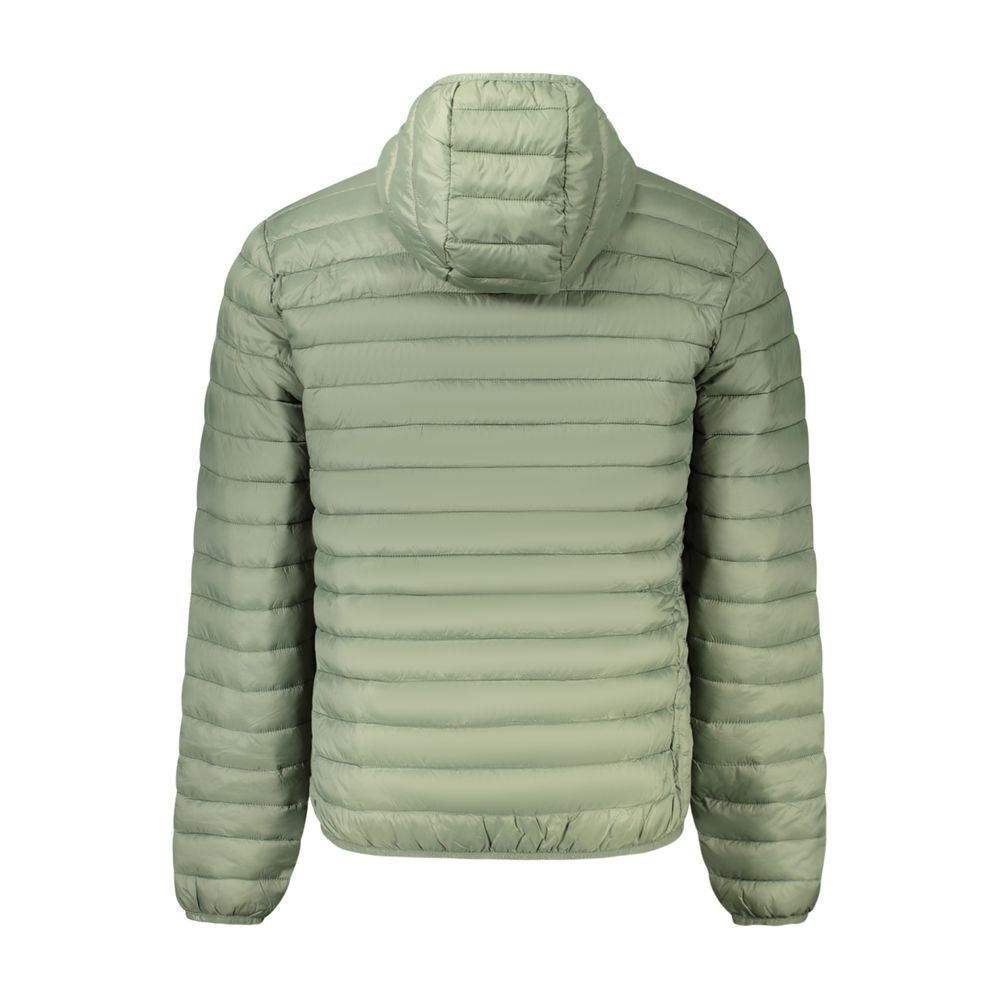 North Sails Green Polyester Men's Jacket with hood and padding, back view.