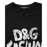 Dolce & Gabbana Black Cotton Sleeveless DG Fashion Top with D&G Fashion Tour graphic.