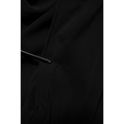 Emporio Armani Black Viscose Blend Shirt Style Belted  Dress