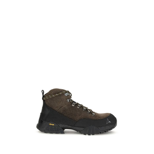 ROA Brown Calf Leather Bos Taurus Lace-Up Boots with Vibram Megagrip sole and rugged lacing system for outdoor performance.