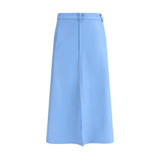 Crida Milano Light Blue Wool Midi Skirt