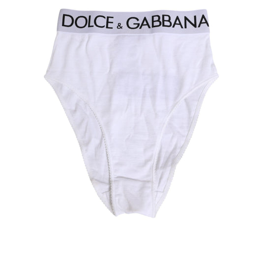 Dolce & Gabbana White Cotton Elastic DG Logo Waistband  Underwear