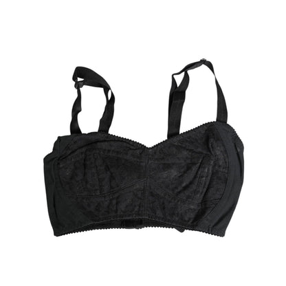 Dolce & Gabbana Black Stretch Nylon Bustier Bra Underwear