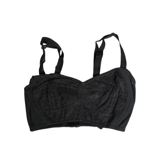 Dolce & Gabbana Black Stretch Nylon Bustier Bra Underwear