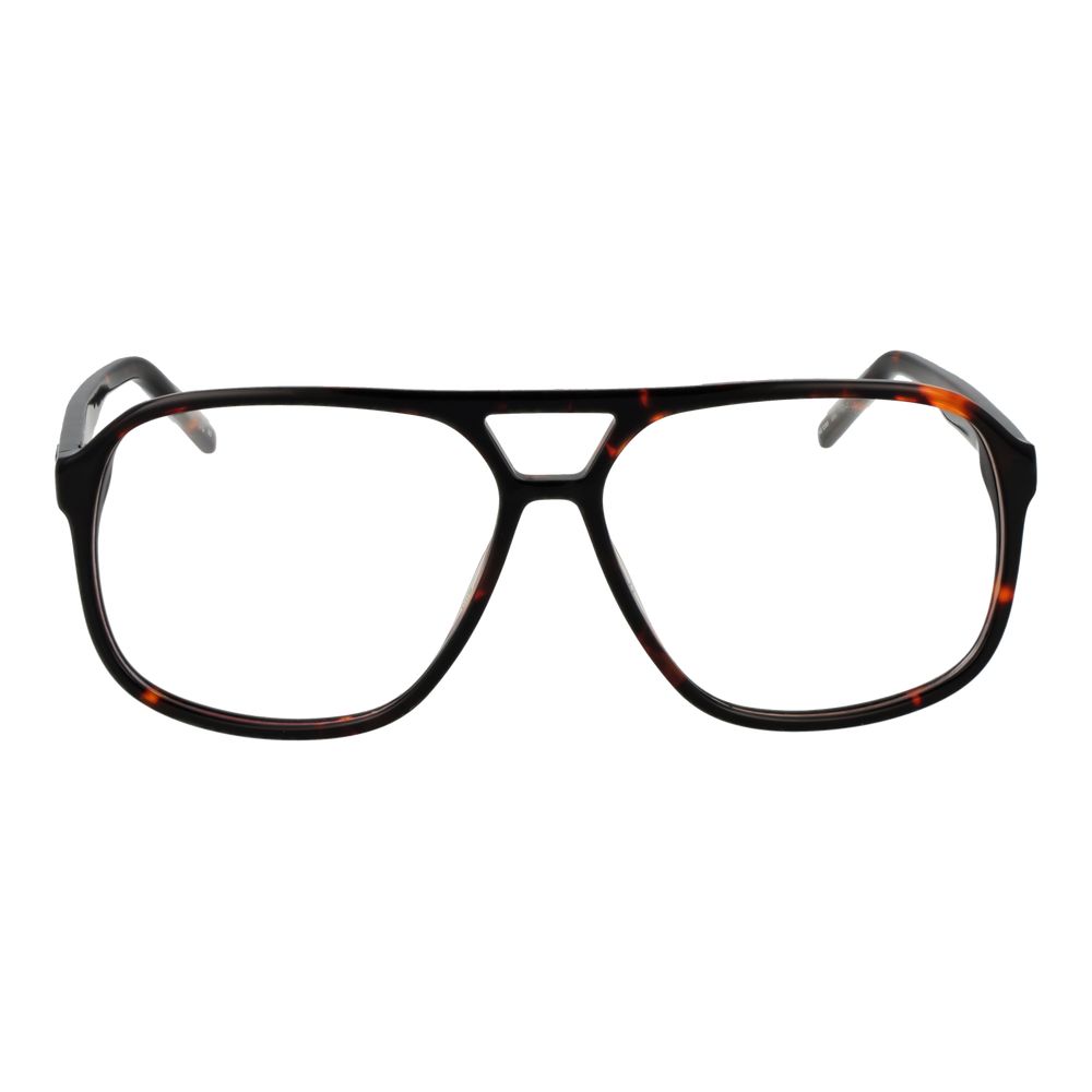 Hugo Boss Brown Acetate Glasses (Frames) full-rim aviator style with demo lenses and spring hinge, includes branded case and measures 59-13-145.