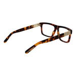 GCDS Brown Unisex Glasses Frame, full-rim acetate with plastic demo lenses, rectangle style, includes branded case.