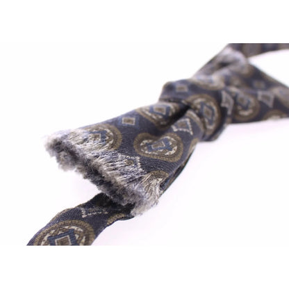 Dolce & Gabbana Blue Silk Baroque Fantasi Tied Bow Tie Papillon