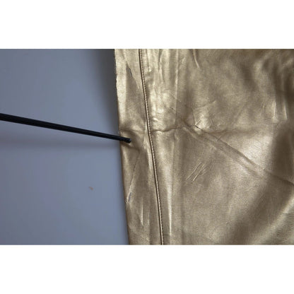 Dolce & Gabbana Gold High Waist Skinny Women Metallic Pants