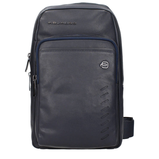 Piquadro Blue Leather Crossbody Bag