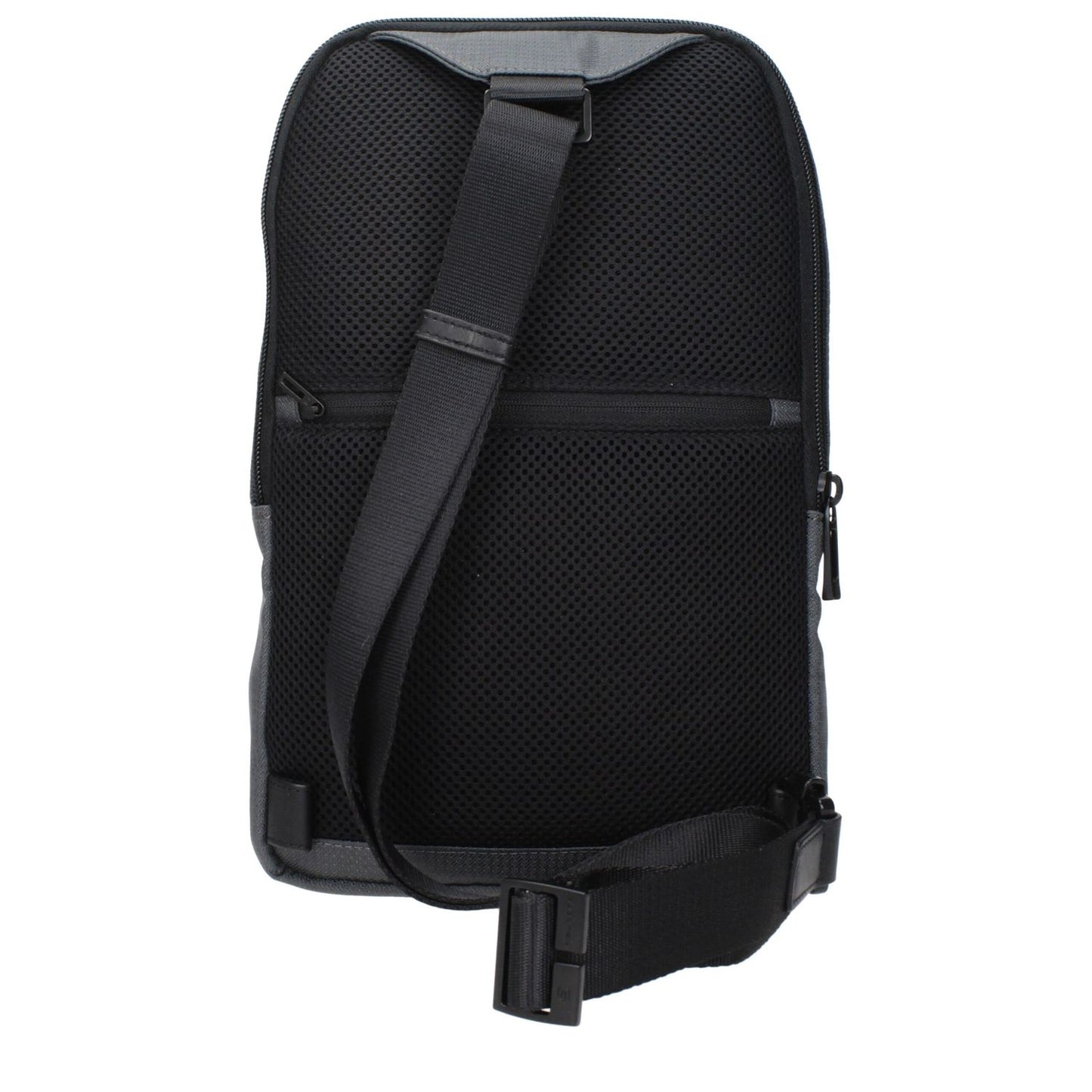 Piquadro Gray Fabric Crossbody Bag