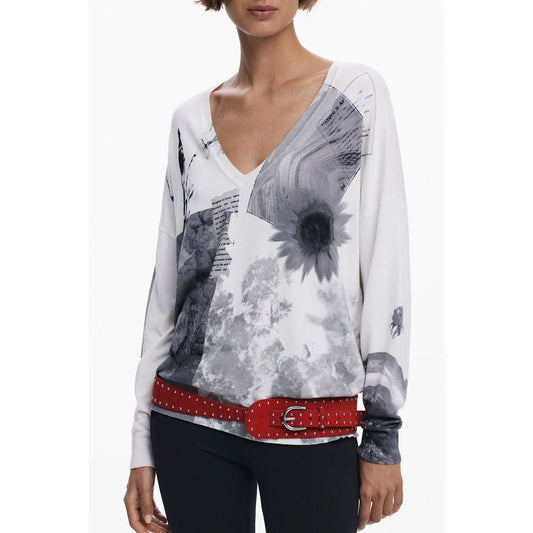 Desigual White Viscose Women Sweater DE-39736-XS