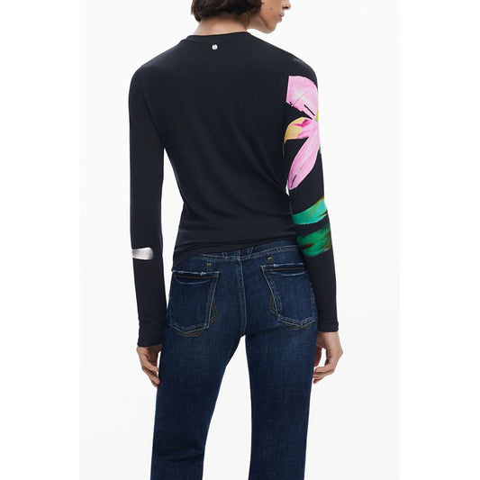 Desigual Black Viscose Women Top DE-39779-XS