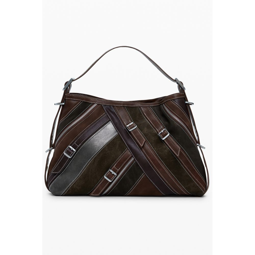 Front view with bag zipped and handles upright.