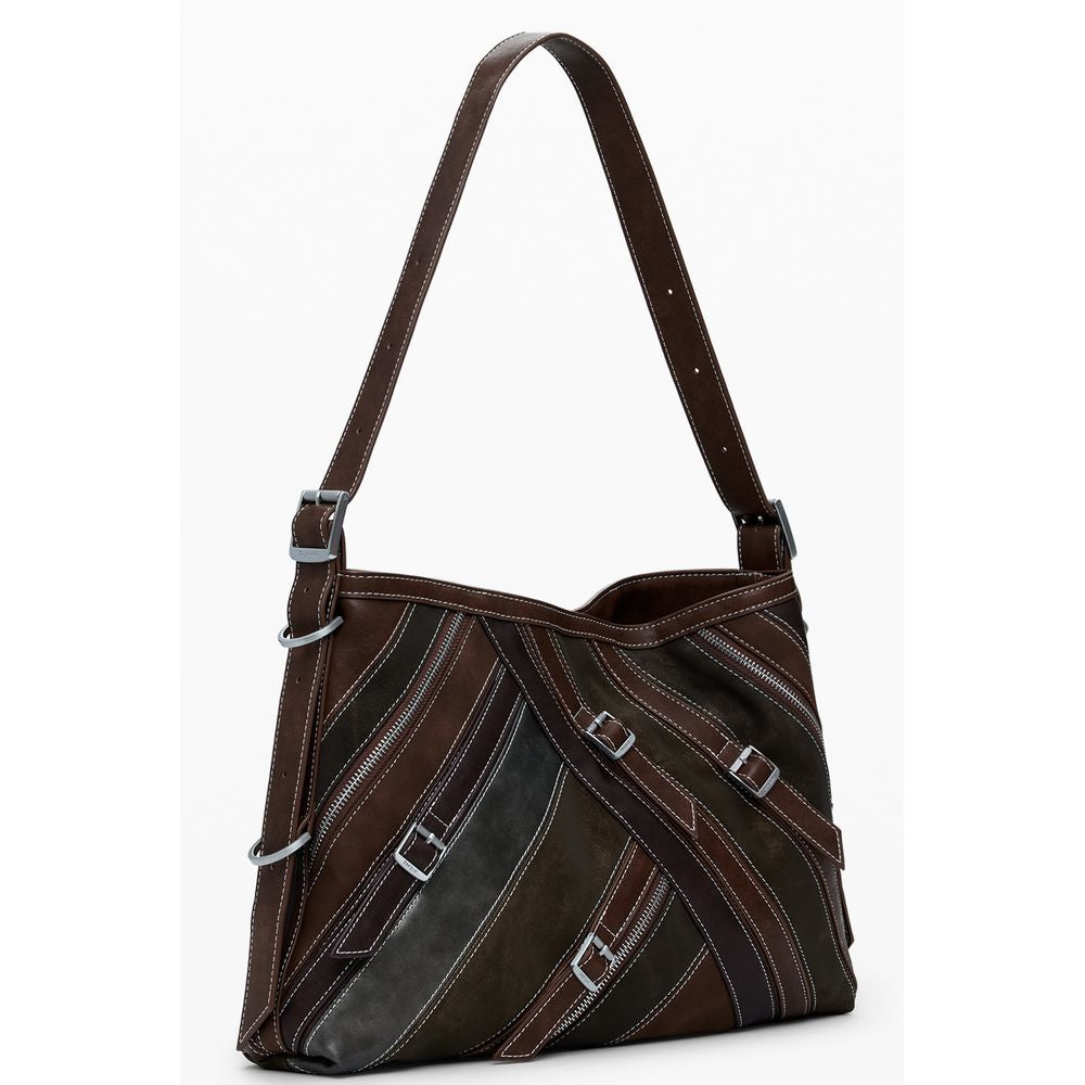 Front view with bag zipped and handles upright.