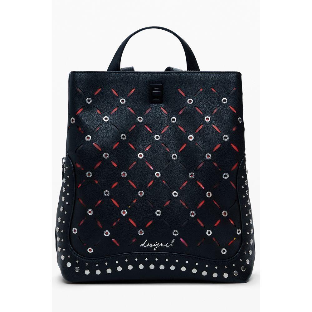 Front view with bag zipped and handles upright.