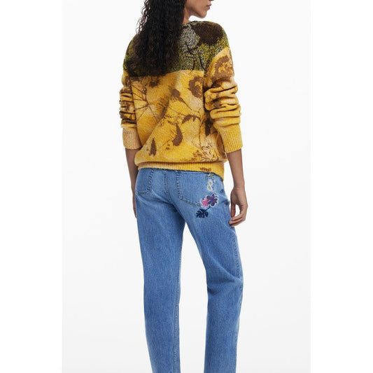 Desigual Yellow Wool Women Sweater DE-39765-S
