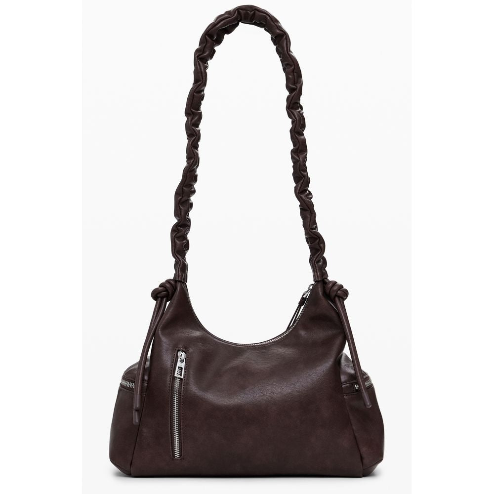 Front view with bag zipped and handles upright.