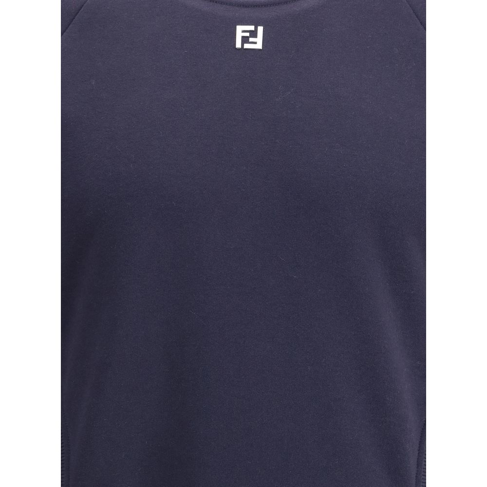 Fendi Blue Cotton Sweatshirt