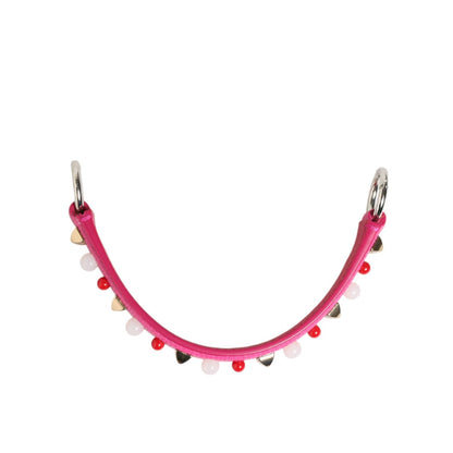 Dolce & Gabbana Pink Embellished Leather Bag Handle Women Shoulder Strap