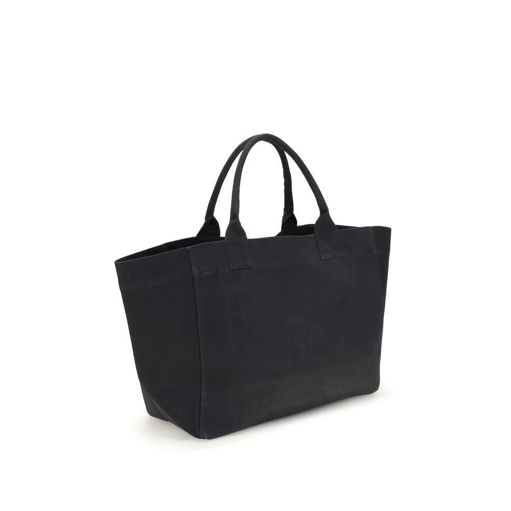 Front view with bag zipped and handles upright.