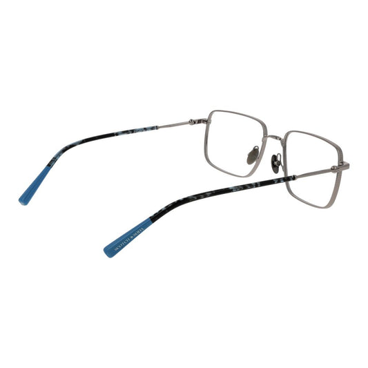 Scotch & Soda Silver Men Glasses Frame in metal with full-rim rectangular design, includes branded case, lens width 54mm, temple length 140mm.