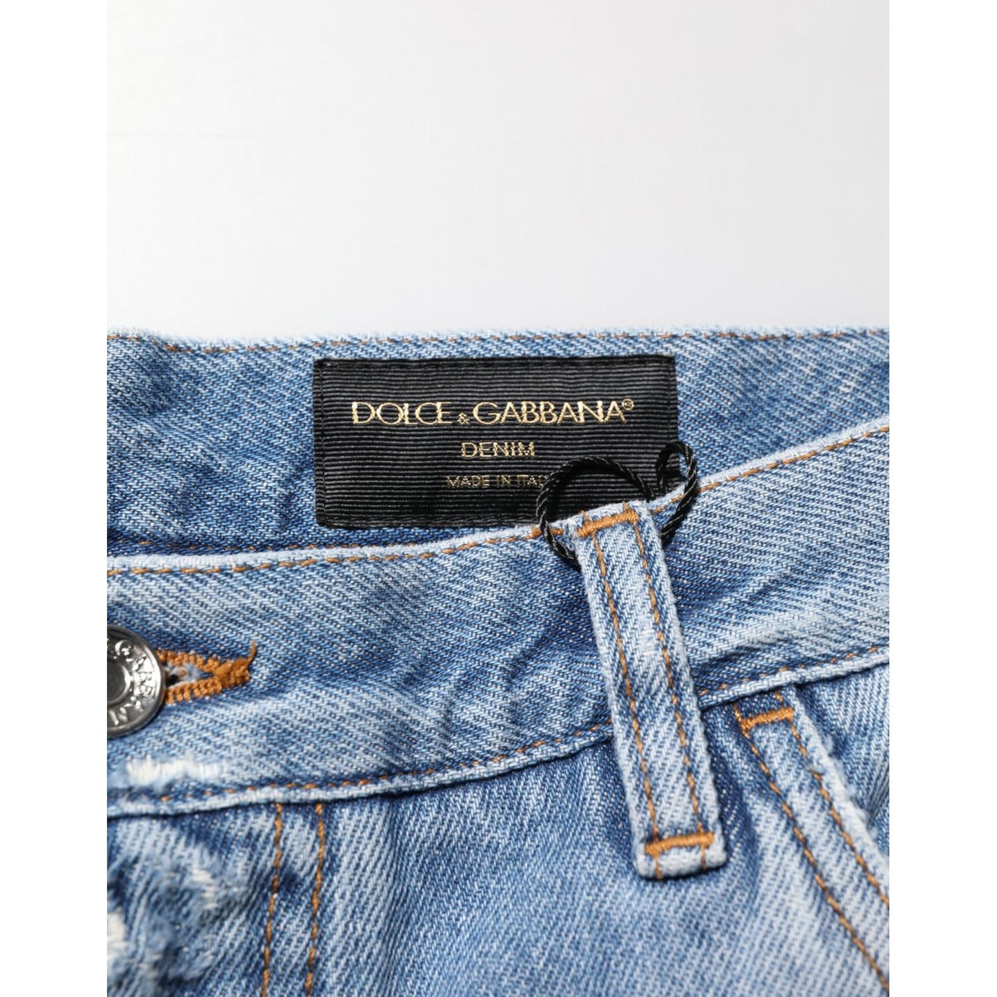 Dolce & Gabbana Blue Distressed Ripped Denim Trouser Jeans