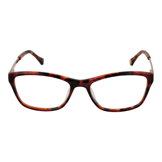 Ted Baker Brown Women Glasses Frame with full-rim acetate design and demo lenses, rectangle style, sized 51-16-140, includes branded case.