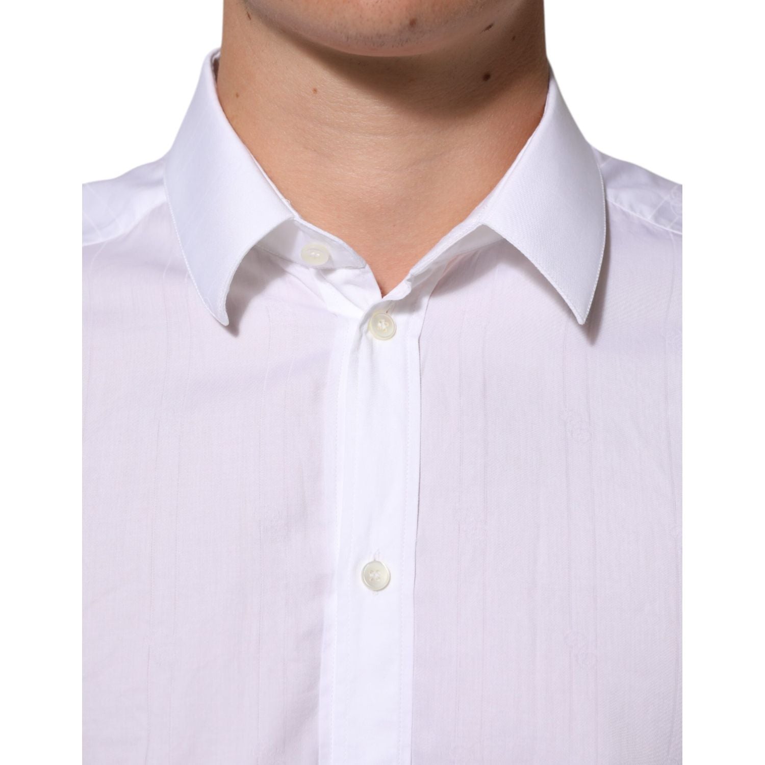 Dolce & Gabbana White Cotton MARTINI Men Formal Dress Shirt